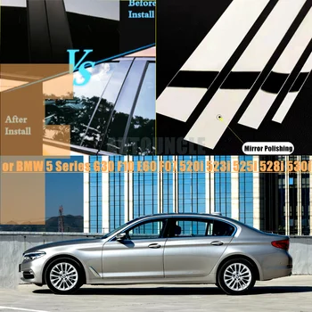 La Ventana de coche B-Pilar Recorte de la etiqueta Engomada Para la Serie 5 de BMW G30 F10 E60 F07 520i 523i 525i 528i 530i Puerta Pilares Accesorios
