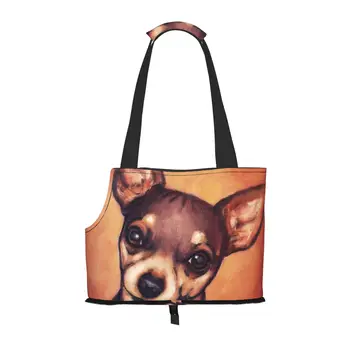 Chihuahua Perro Bolso Transportador con Bolsillo y de Seguridad de Sujeción,Suave Cara de Perro Pequeño Transportista para su Mascota de Compras al aire libre Bolso de mano