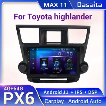Dasaita Android11 Multimedia para Toyota Highlander 2007 a 2014 de la Radio del Coche Android Auto Carplay de Navegación IPS 1280*720 AHD Max11