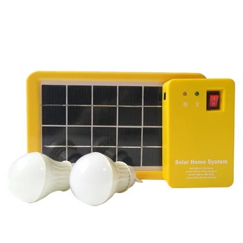 1Set 3W Solar de la Luz del Panel 2 de la Bombilla Kit Solar Sistema de Ahorro de Energía de la Luz Solar Recargable LED Luz al aire libre de Interior