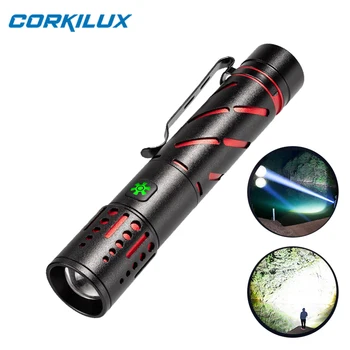 CORKILUX Zoom USB Recargable de la EDC Lápiz Linterna de LED al aire libre para Acampar Potente Disparo de Larga Portable 18650 Flash de Luces de la Antorcha