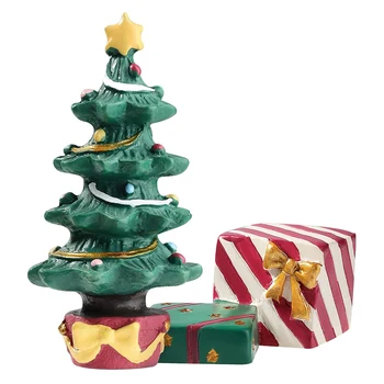 La navidad Acuario Decoración de Árbol de Navidad Presente Cuadro en Miniatura de Resina de Micro-Paisaje de Adornos para el Tanque de Peces de Suministros