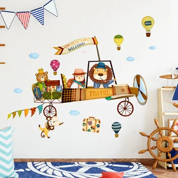 De dibujos animados Pegatinas de Pared Niño de Muebles de Dormitorio Calcomanía en la Sala infantil de la Decoración de Fondo de PVC, Animal de fondo de pantalla