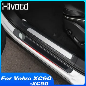 Hivotd Puerta del Coche de la Cubierta del Umbral de Recorte Anti-rozaduras de la Placa de Umbral de Pedal Exterior de desgaste de Auto-estilo Accesorios Para el Volvo Xc60 volvo Xc90 2021