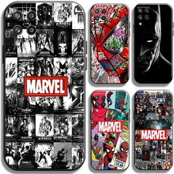 Marvel Avengers Para Samsung Galaxy A22 A22 5G Caso de Teléfono Negro de los Casos la Plena Protección de la Espalda Coque Funda de TPU a prueba de Golpes de la Cubierta