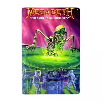 Megadeths Cráneo de Metal de Estaño Señal Personalizada Retro Banda de Heavy Metal de la Placa para Bar Cafetería Patio de Hombre de las cavernas de Barra de Decoración para el Hogar