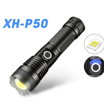 Potente LED P50 Recargable Zoom Linterna al aire libre Táctico de Caza Linterna de la Policía Inteligente Impermeable de la Antorcha de la Linterna