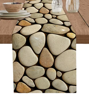 Moderno Textura de piedra Marrón tapete de Mesa de la Boda Decoración de la Ropa de cama de Algodón tapete de Mesa para la Fiesta de la Cocina Decoración de Mesa